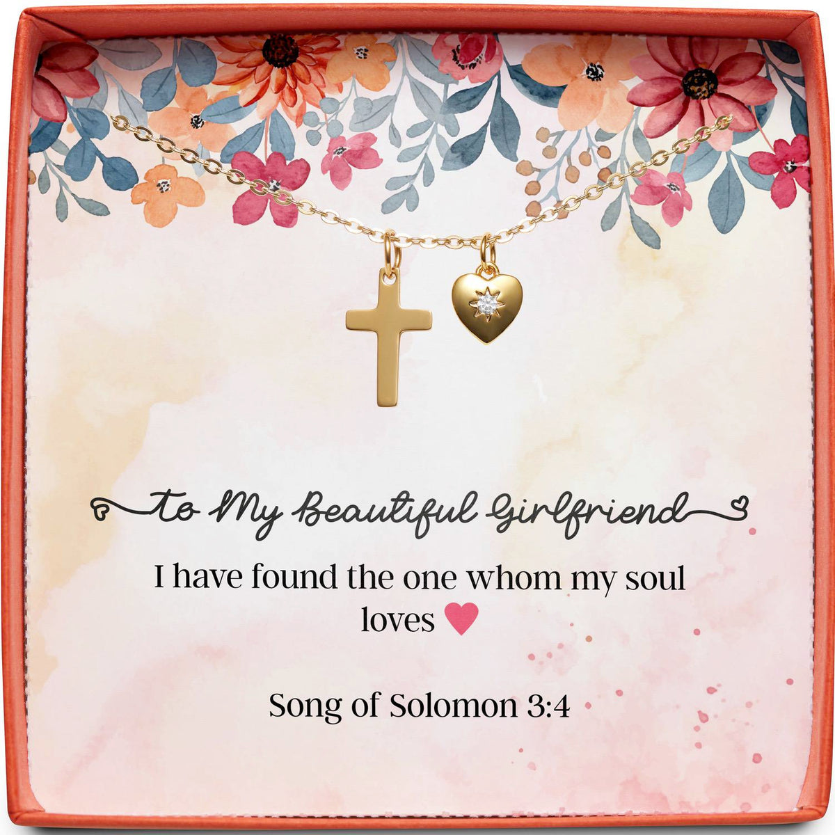 To My Beautiful Girlfriend | Song of Solomon 3:4 | Cross Necklace