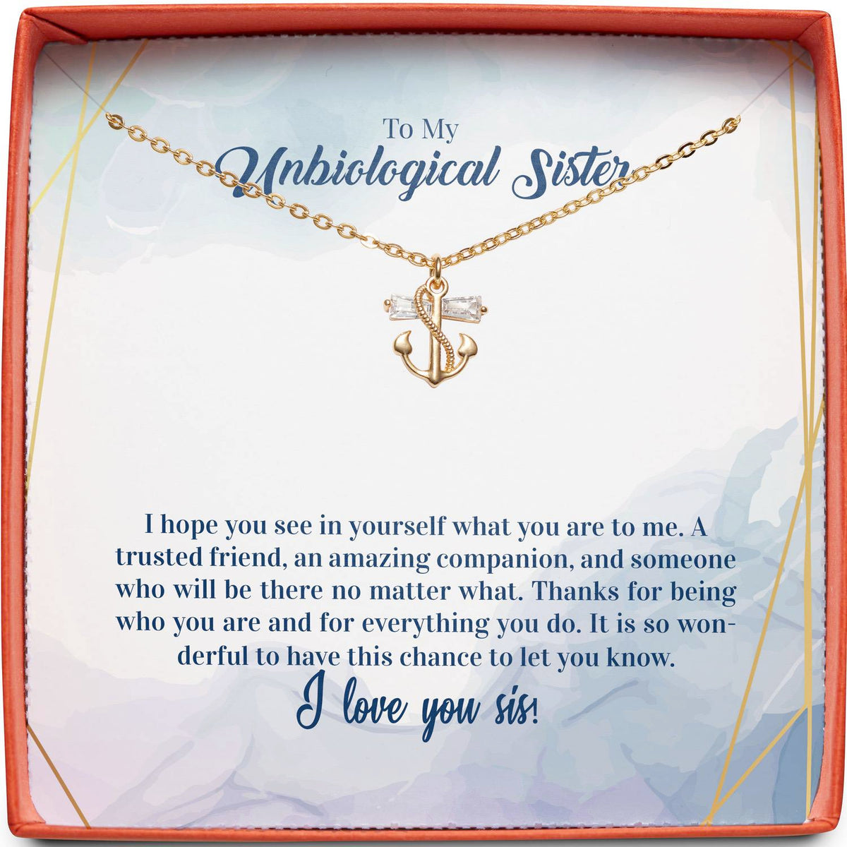 To My Unbiological Sister | An Amazing Companion | Anchor Necklace