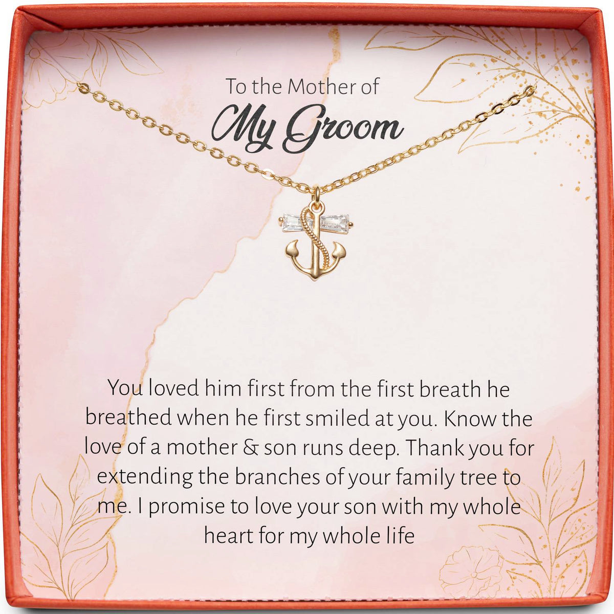 To the Mother of My Groom (From Bride) | First Breath | Anchor Necklace
