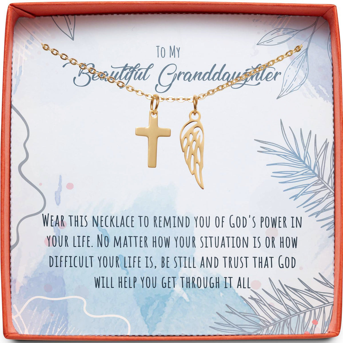 To My Beautiful Granddaughter | God&#39;s Power in Your Life | Cross Necklace