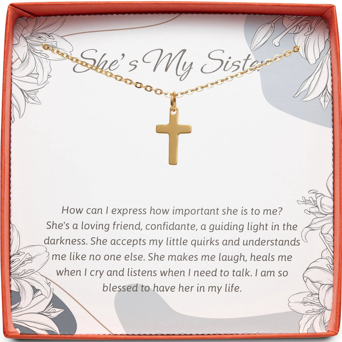 She&#39;s My Sister | I&#39;m So Blessed | Cross Necklace