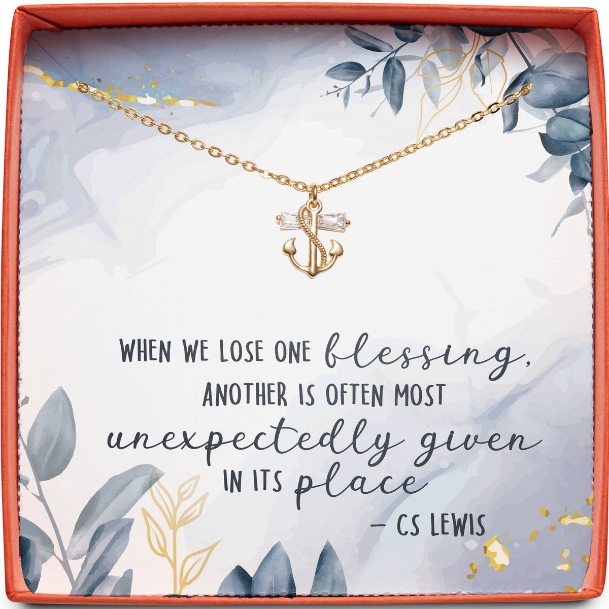 Miscarriage Sympathy Gift | When We Lose One Blessing | Anchor Necklace