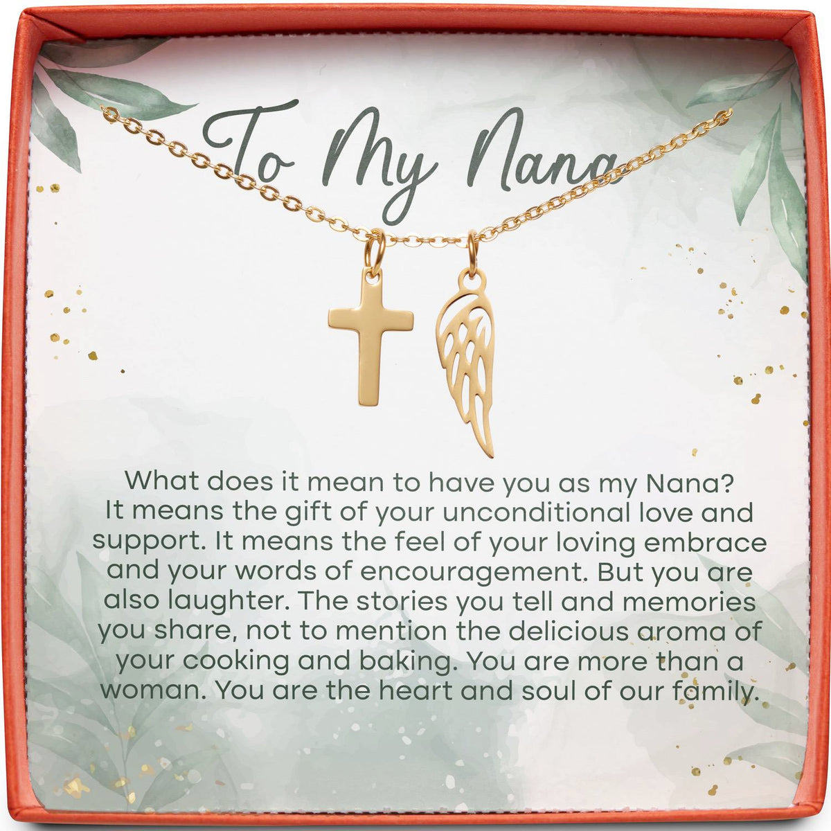 To My Nana | Heart and Soul of Our Family | Cross Necklace