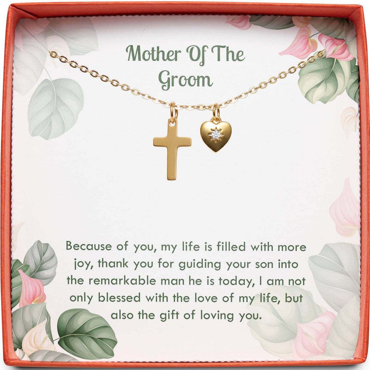 Mother of The Groom (From Bride) | Remarkable Man | Cross Necklace