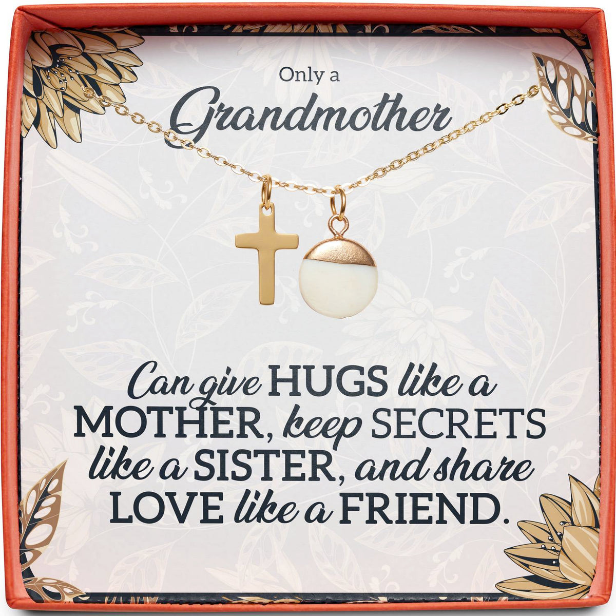 Only a Grandmother | Hugs Like a Mother | Cross Necklace