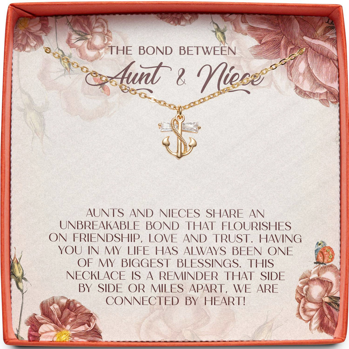 The Bond Between Aunt &amp; Niece | Unbreakable Bond | Anchor Necklace