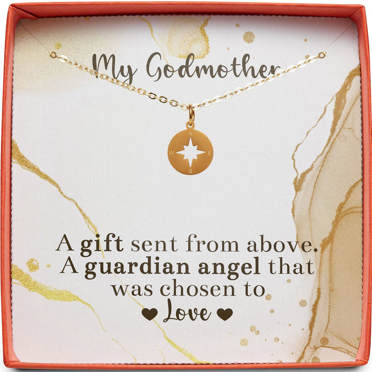 Gift for Godmother | Gift Sent From Above | Compass Necklace