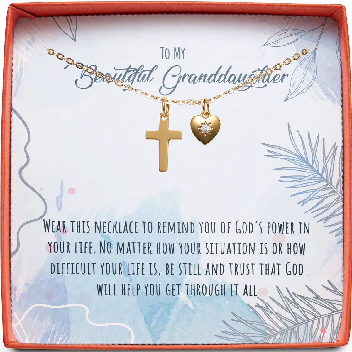 To My Beautiful Granddaughter | God&#39;s Power in Your Life | Cross Necklace