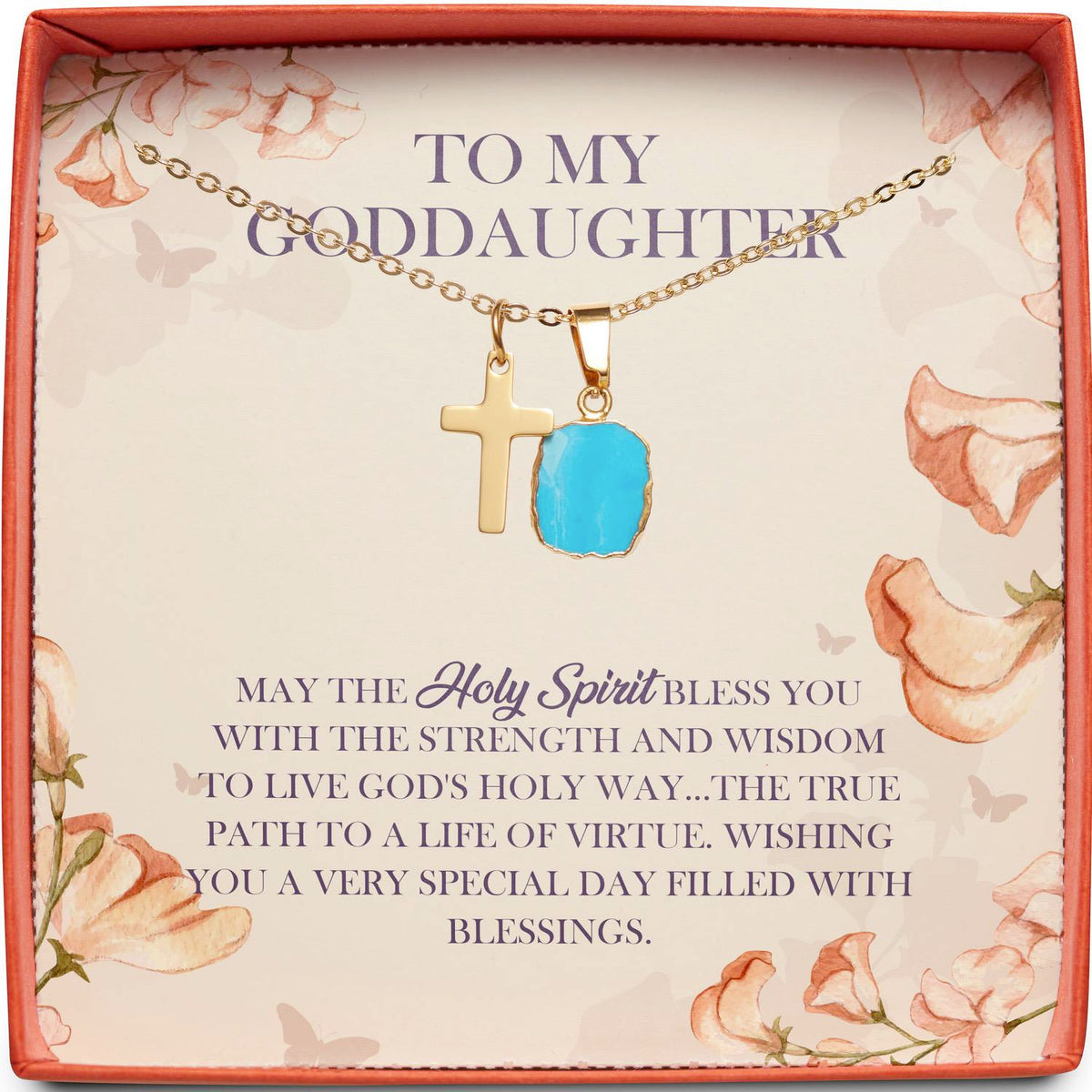 To My Goddaughter | May the Holy Spirit Bless You | Cross Necklace