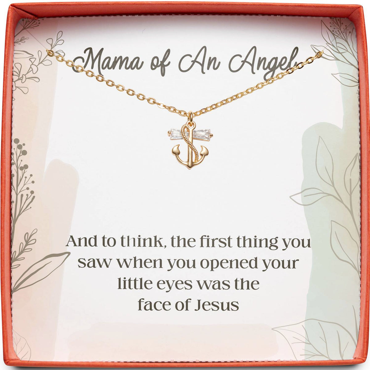 Mama of An Angel | The Face of Jesus | Anchor Necklace