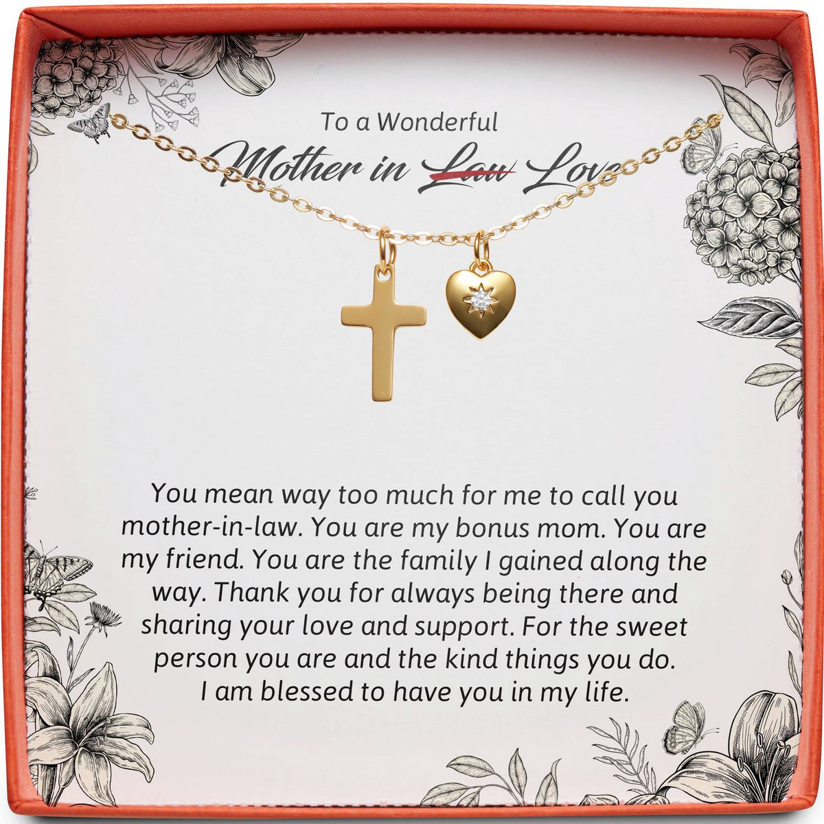 To a Wonderful Mother in Love | You Mean Way Too Much | Cross Necklace