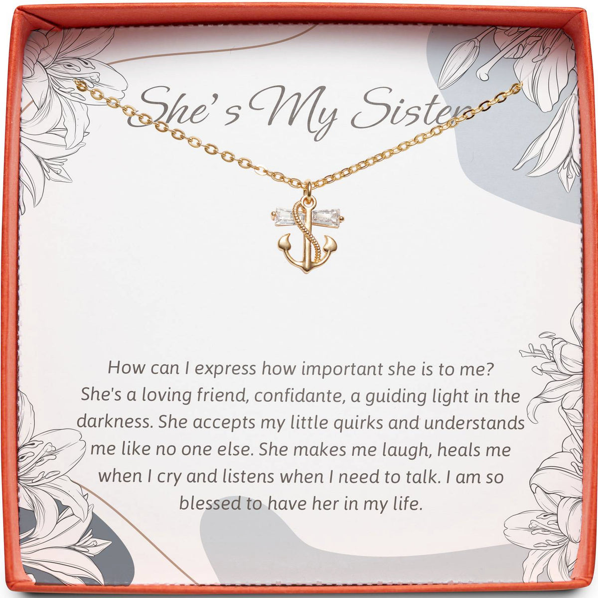 She&#39;s My Sister | I&#39;m So Blessed | Anchor Necklace