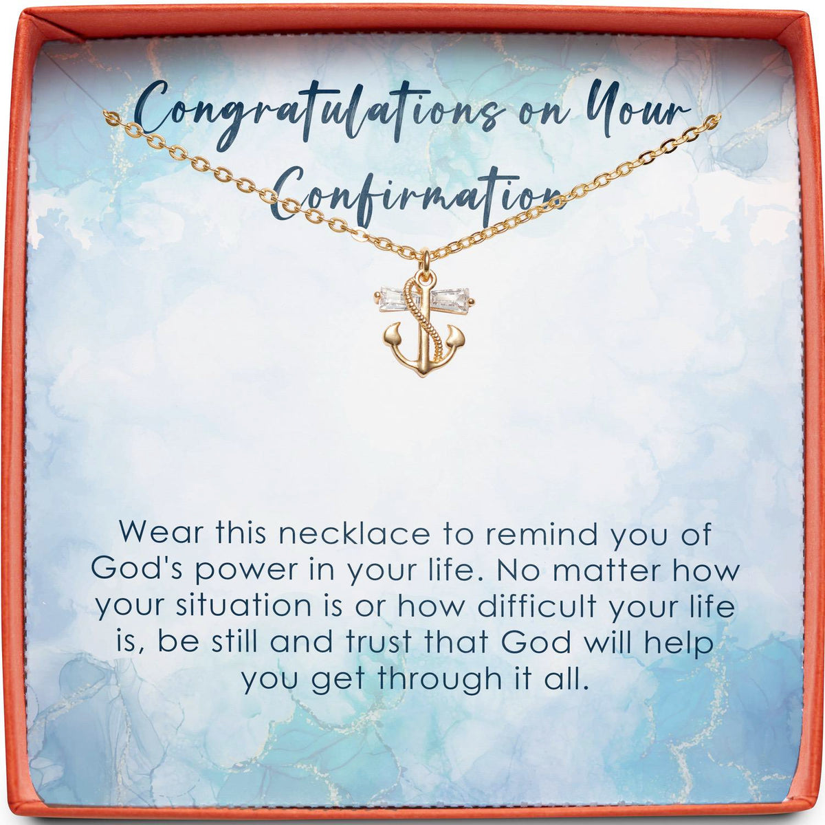 Congratulations on Your Confirmation | God&#39;s Power in Your Life | Anchor Necklace
