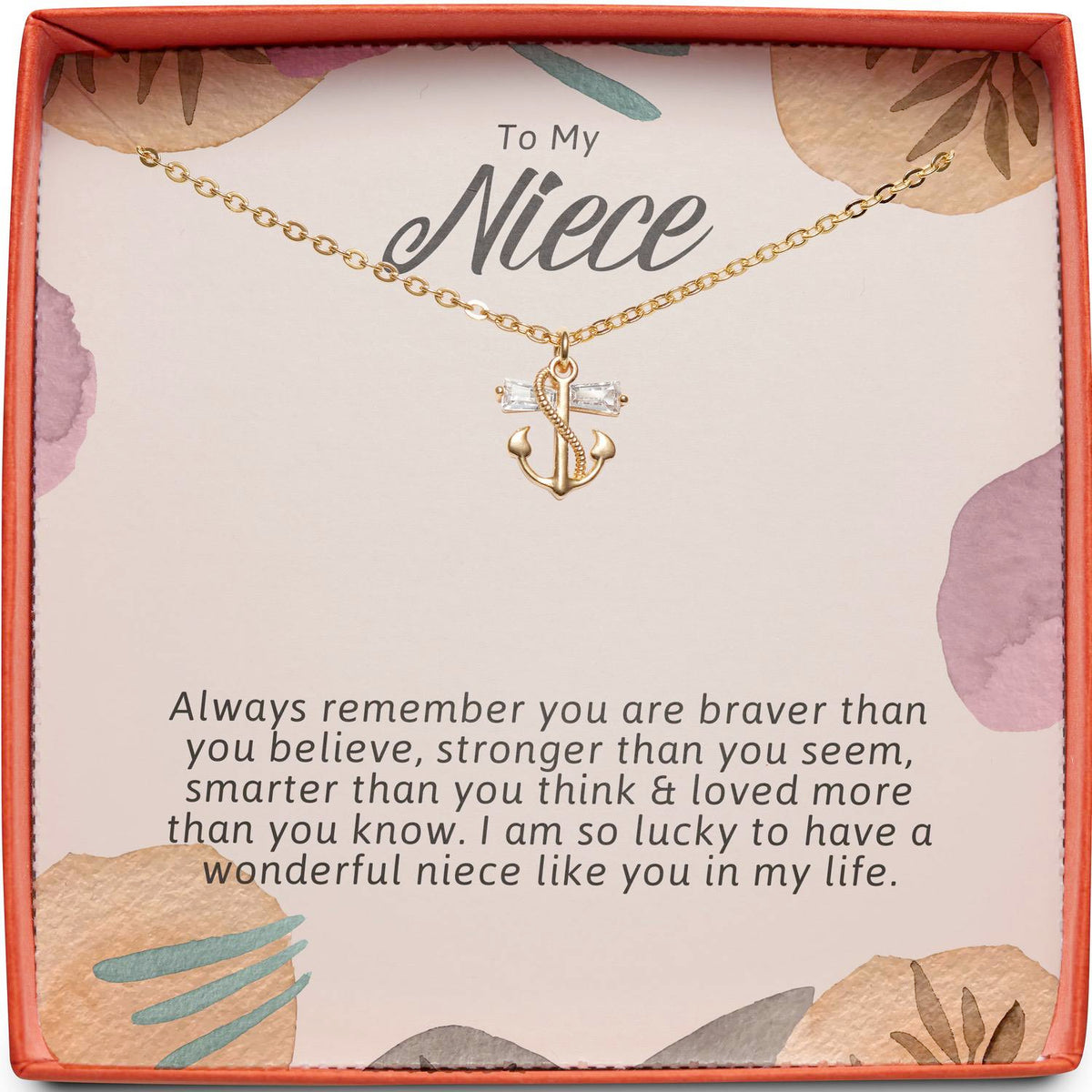 To My Niece | Braver Than You Believe | Anchor Necklace