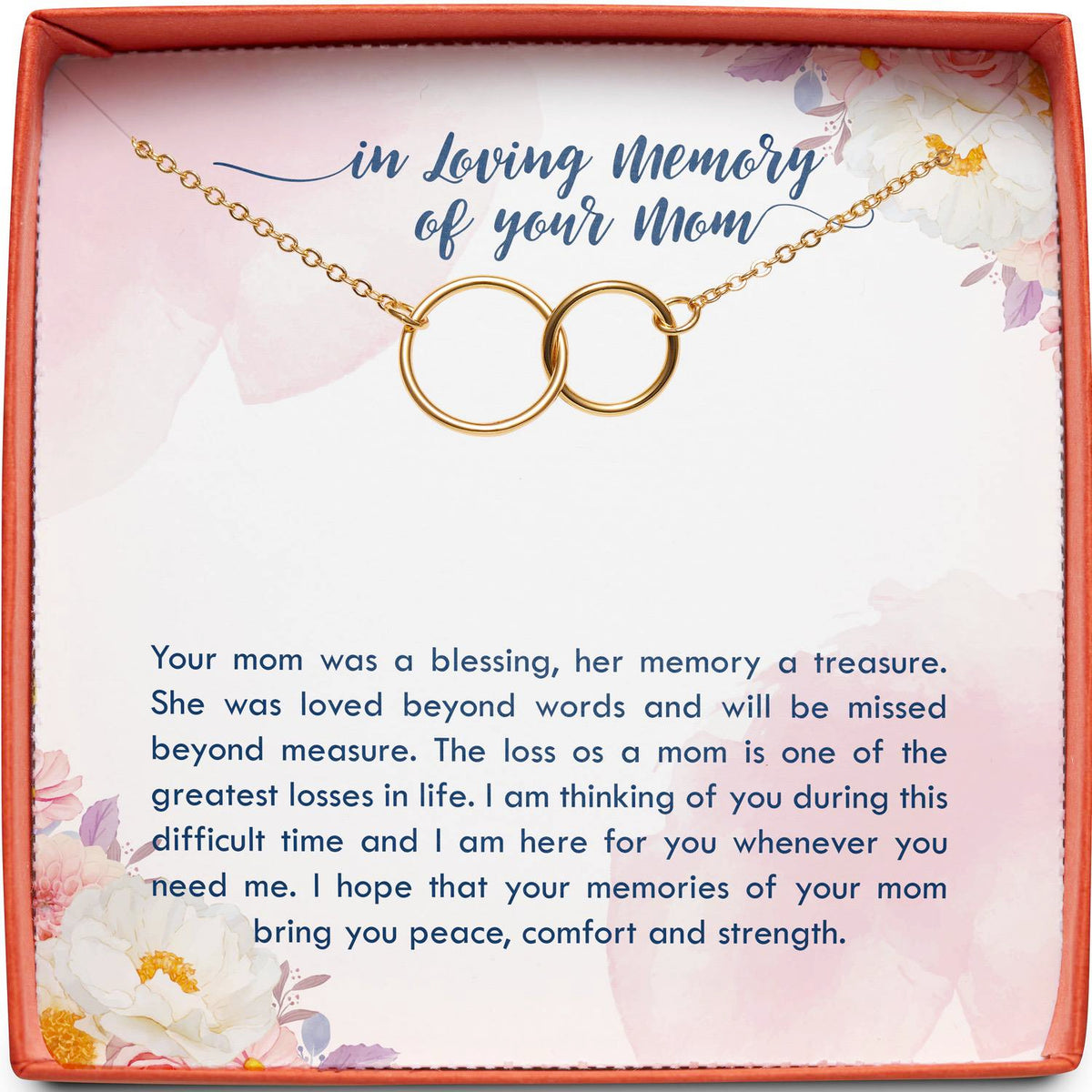 In Loving Memory of your Mom | Her Memory a Treasure | Interlocking Circles