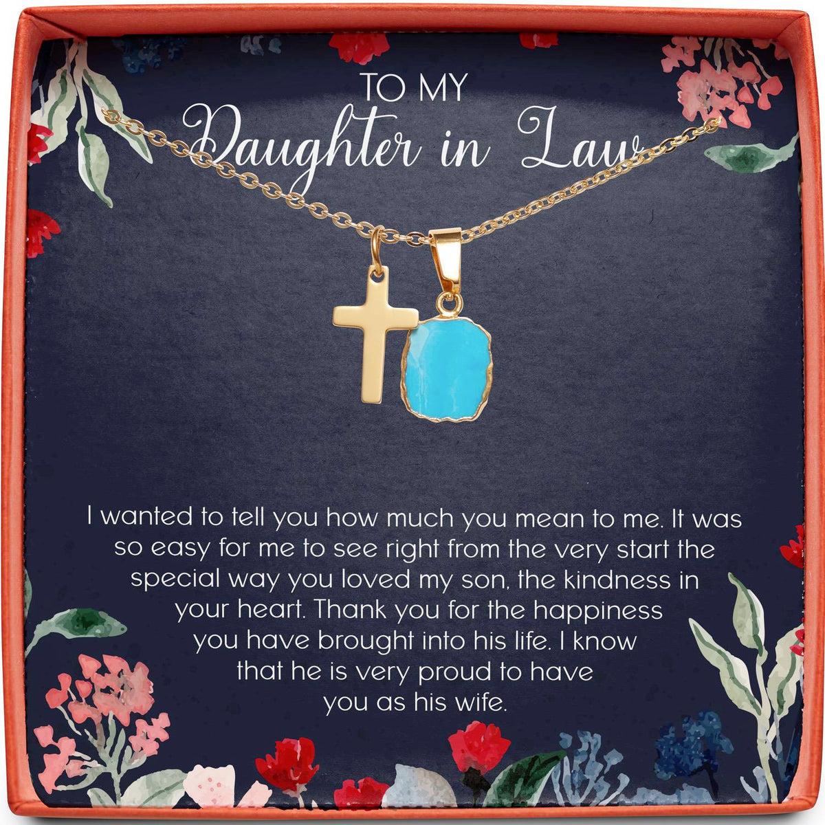 To My Daughter in Law | Kindness in Your Heart | Cross Necklace