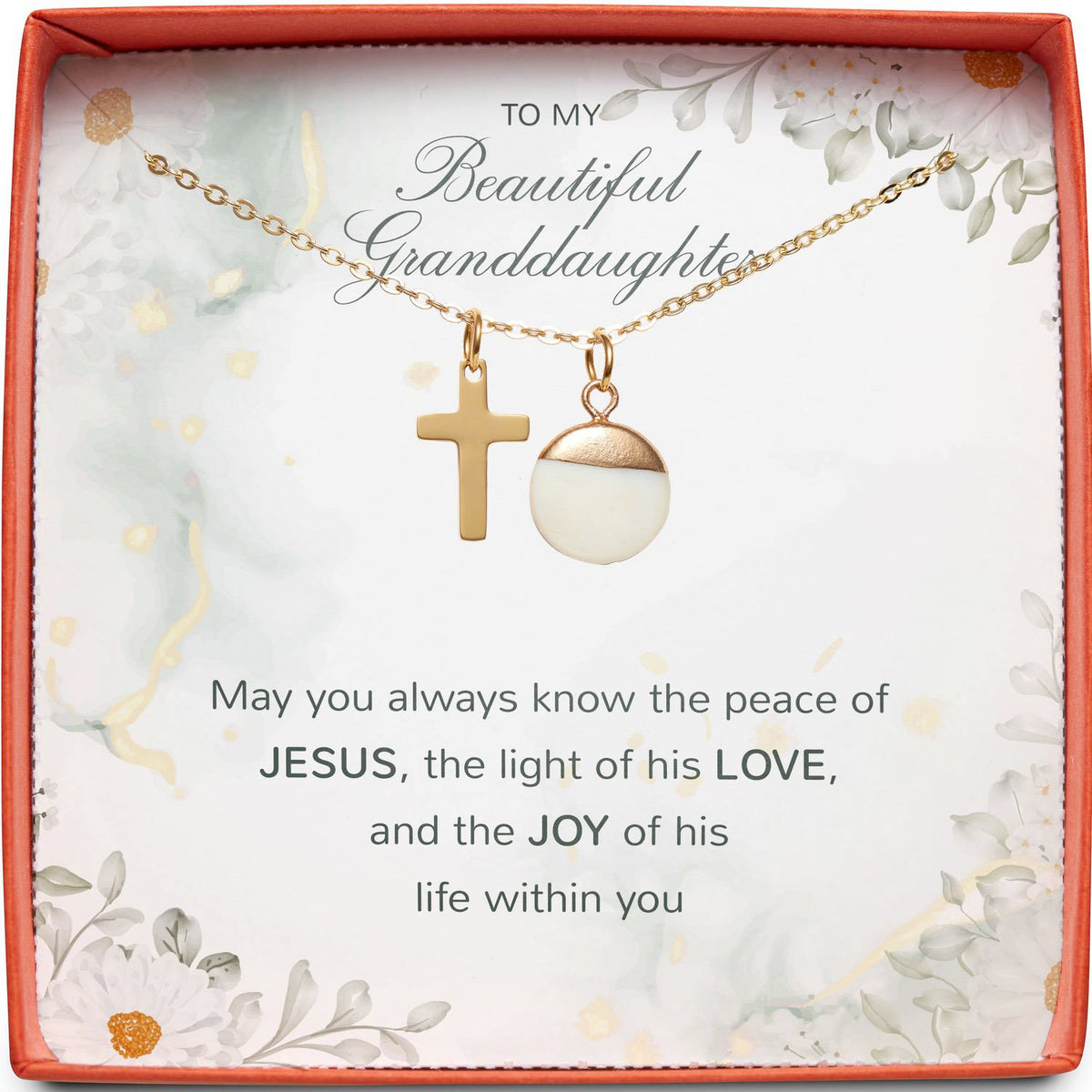 To My Beautiful Granddaughter | Peace of Jesus | Cross Necklace