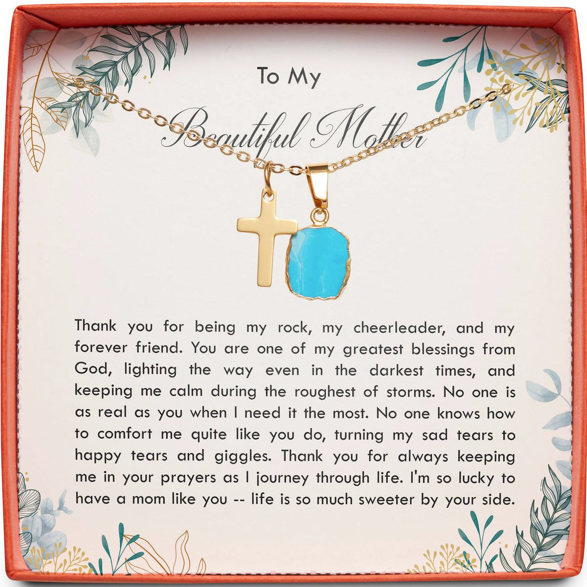 To My Beautiful Mother | Greatest Blessings from God | Cross Necklace