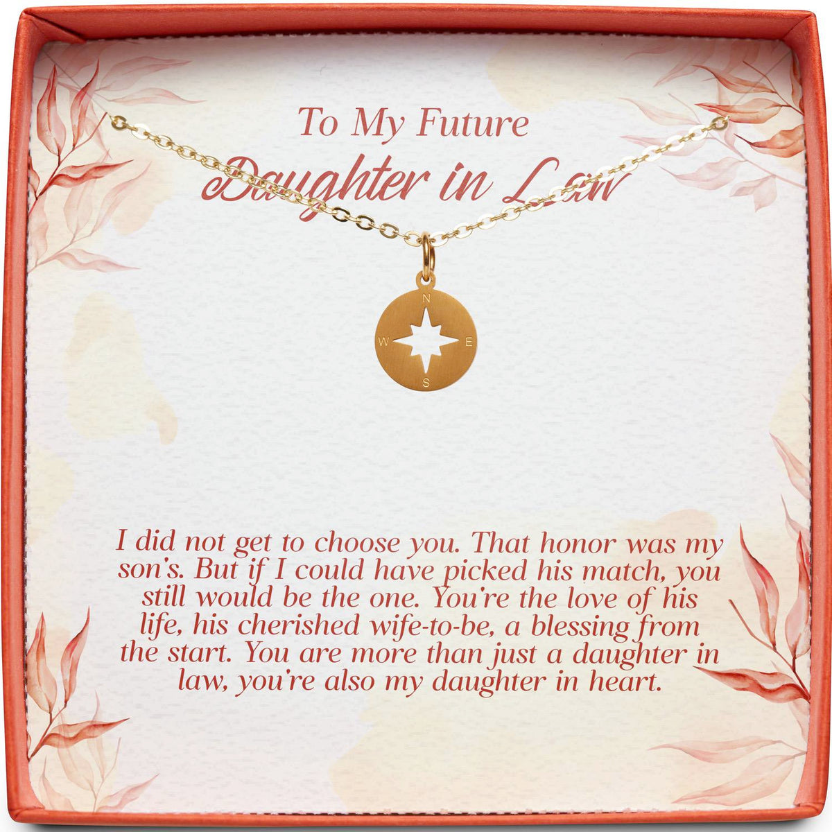 To My Future Daughter in Law | That Honor Was My Son&#39;s | Compass Necklace