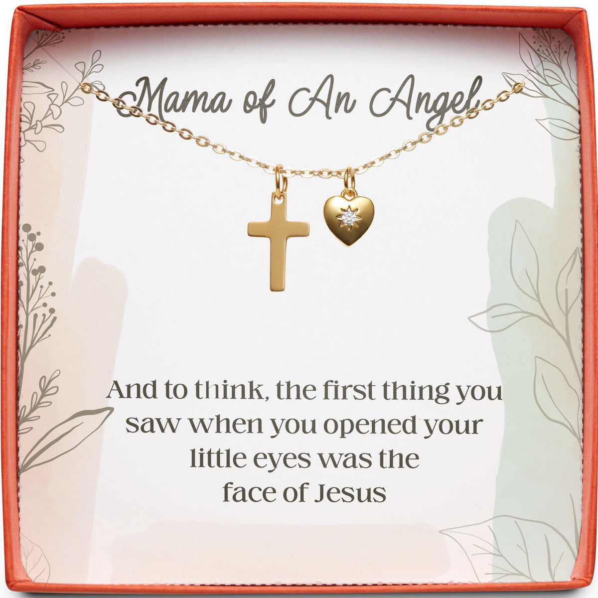 Mama of An Angel | The Face of Jesus | Cross Necklace