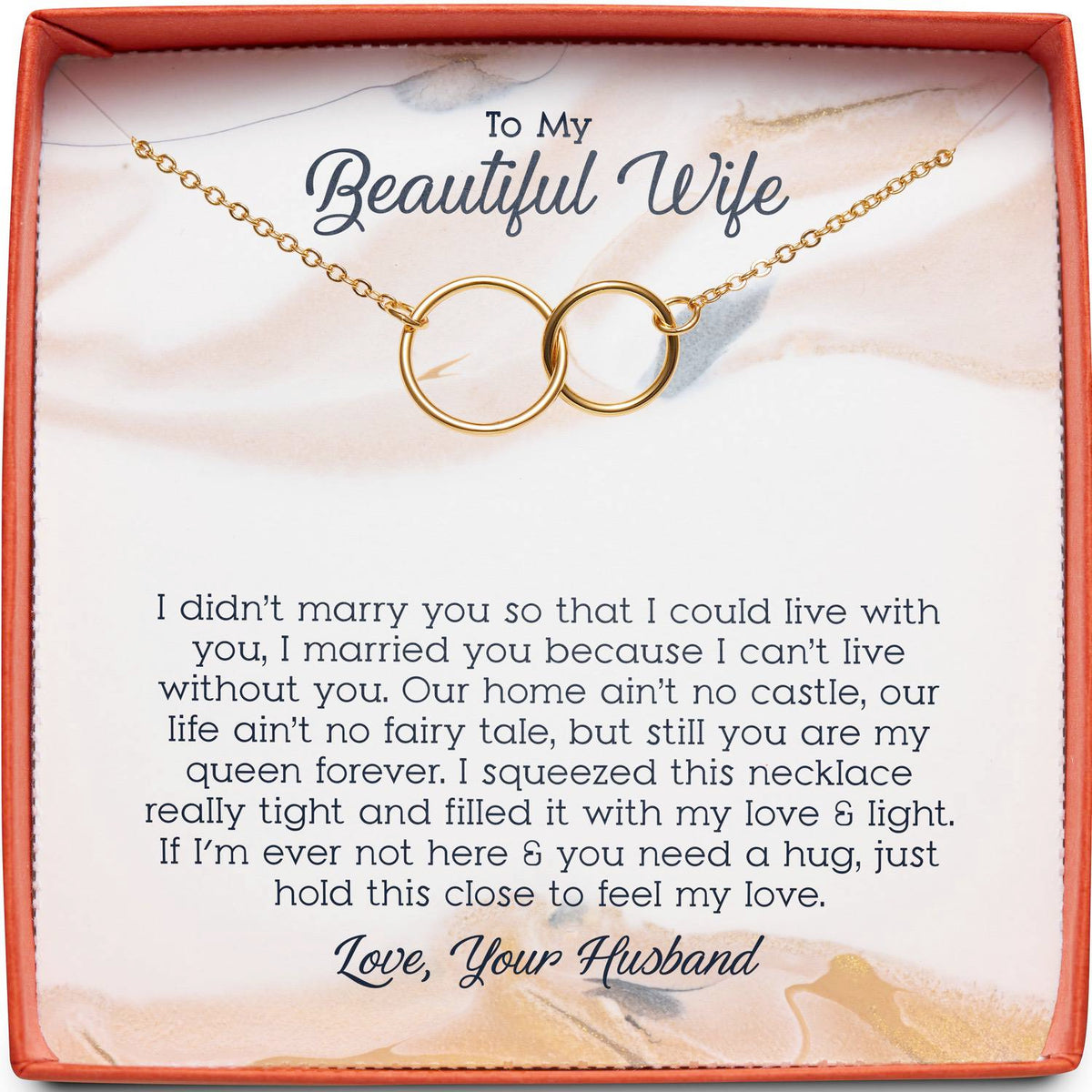 To My Beautiful Wife | I Squeezed This Necklace | Interlocking Circles