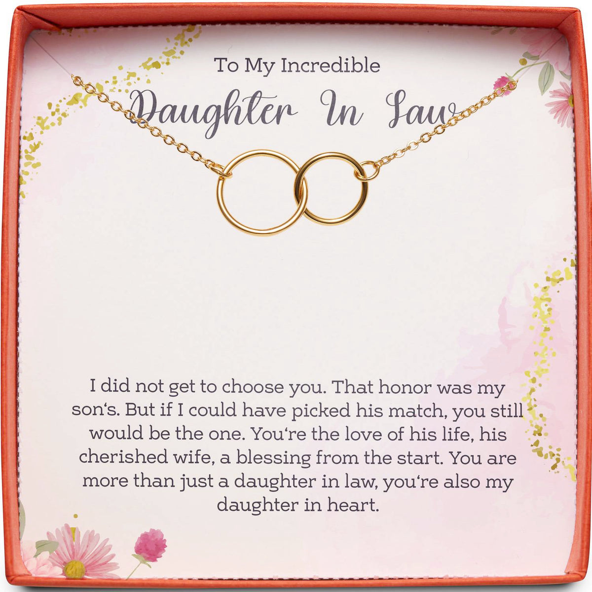 To My Incredible Daughter in Law | My Daughter in Heart | Interlocking Circles