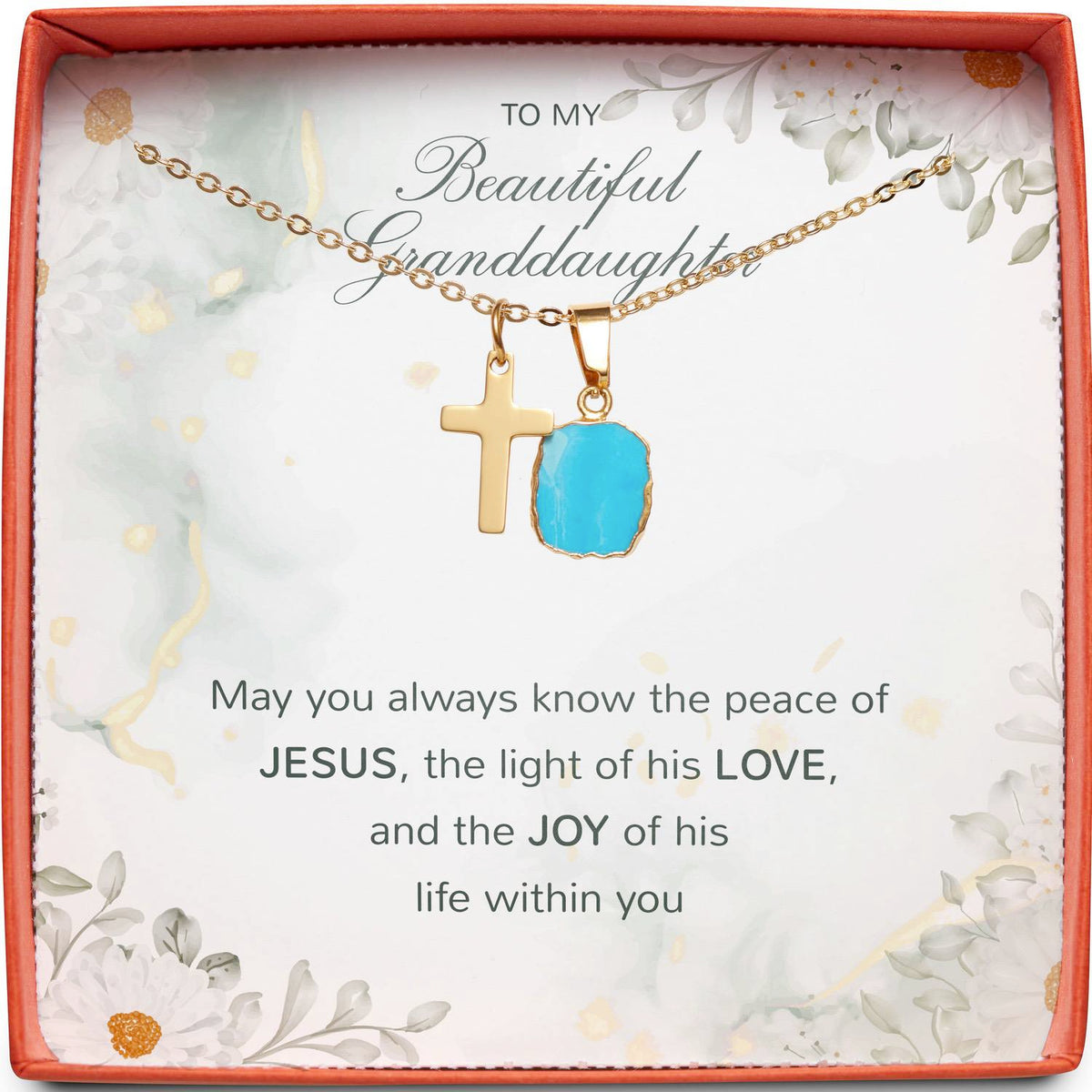 To My Beautiful Granddaughter | Peace of Jesus | Cross Necklace