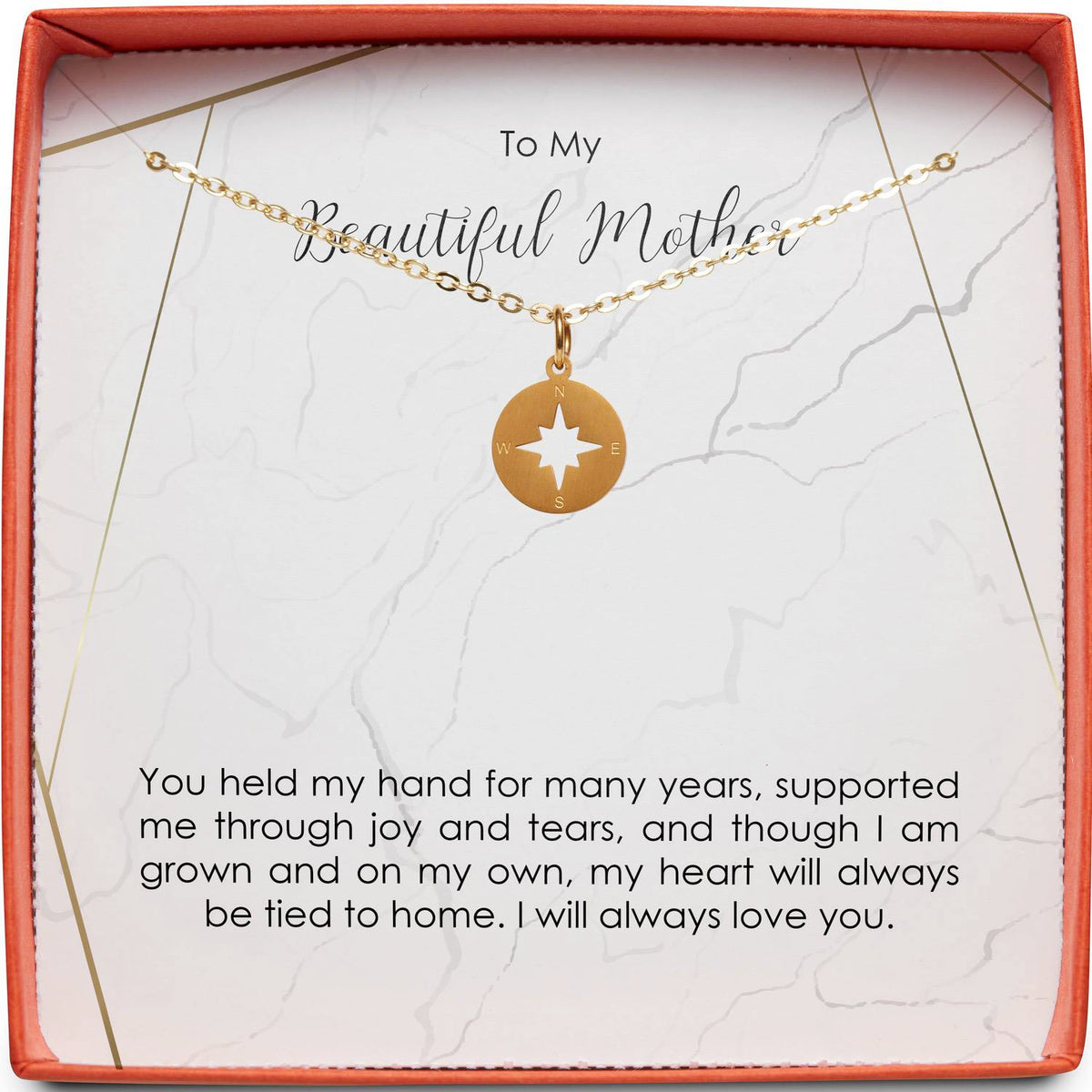 To My Beautiful Mother | Through Joy &amp; Tears | Compass Necklace