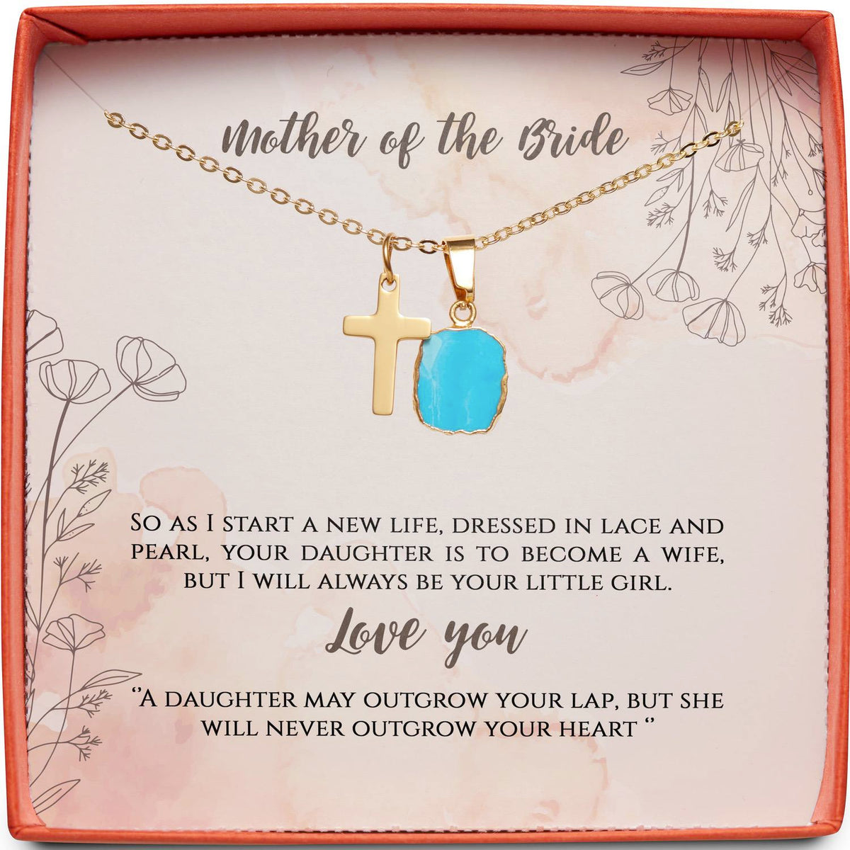 Mother of the Bride (From Daughter) | Dressed in Lace and Pearl | Cross Necklace